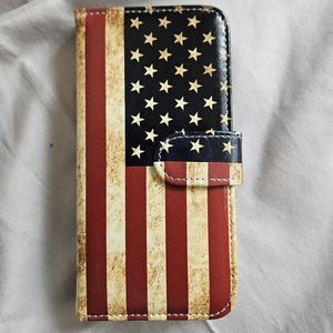 Samsung Galaxy S23 Phone Case w/Card Slots Retro American Flag